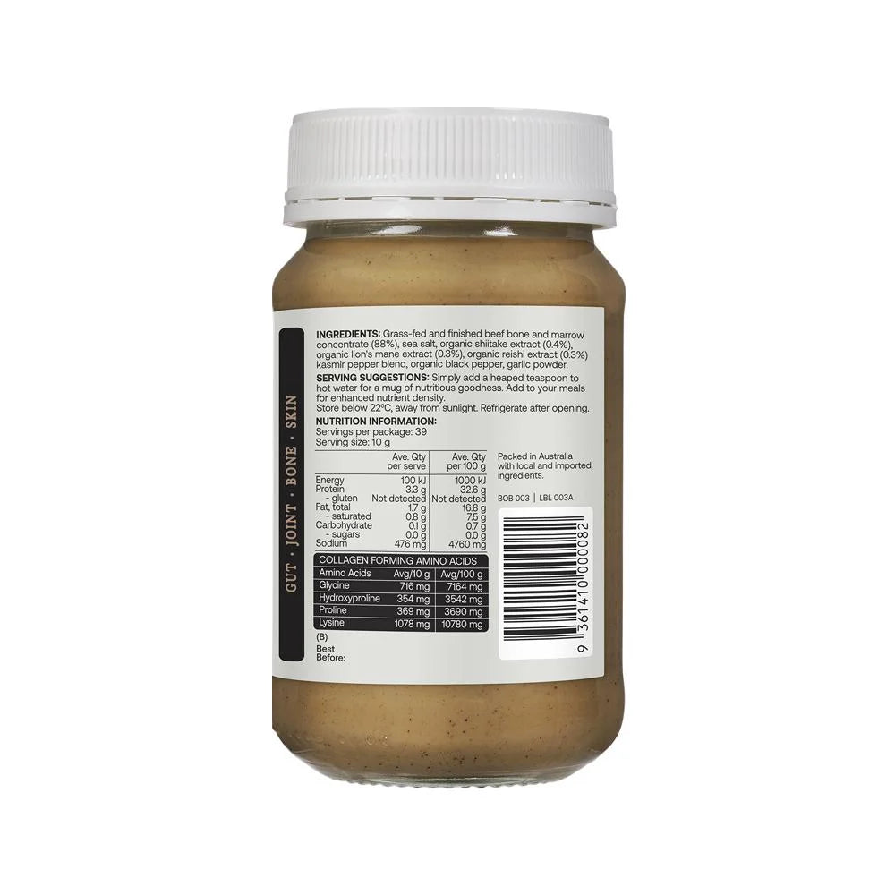 Best of the Bone Bone - Broth Beef Concentrate Healing Mushrooms Organic Lions Mane Reishi Shiitake 390g