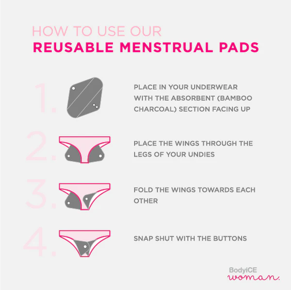BodyIce Woman Reusable Menstrual Pads (4 Pack)