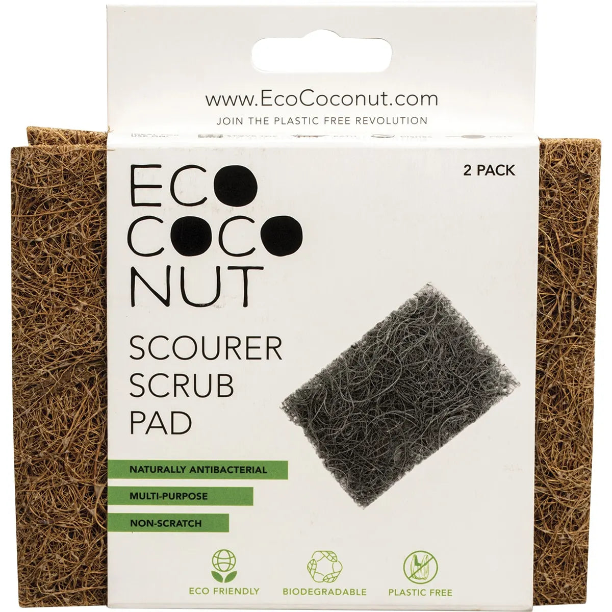 EcoCoconut Coconut Scourer Scrub Pad - 2 pack