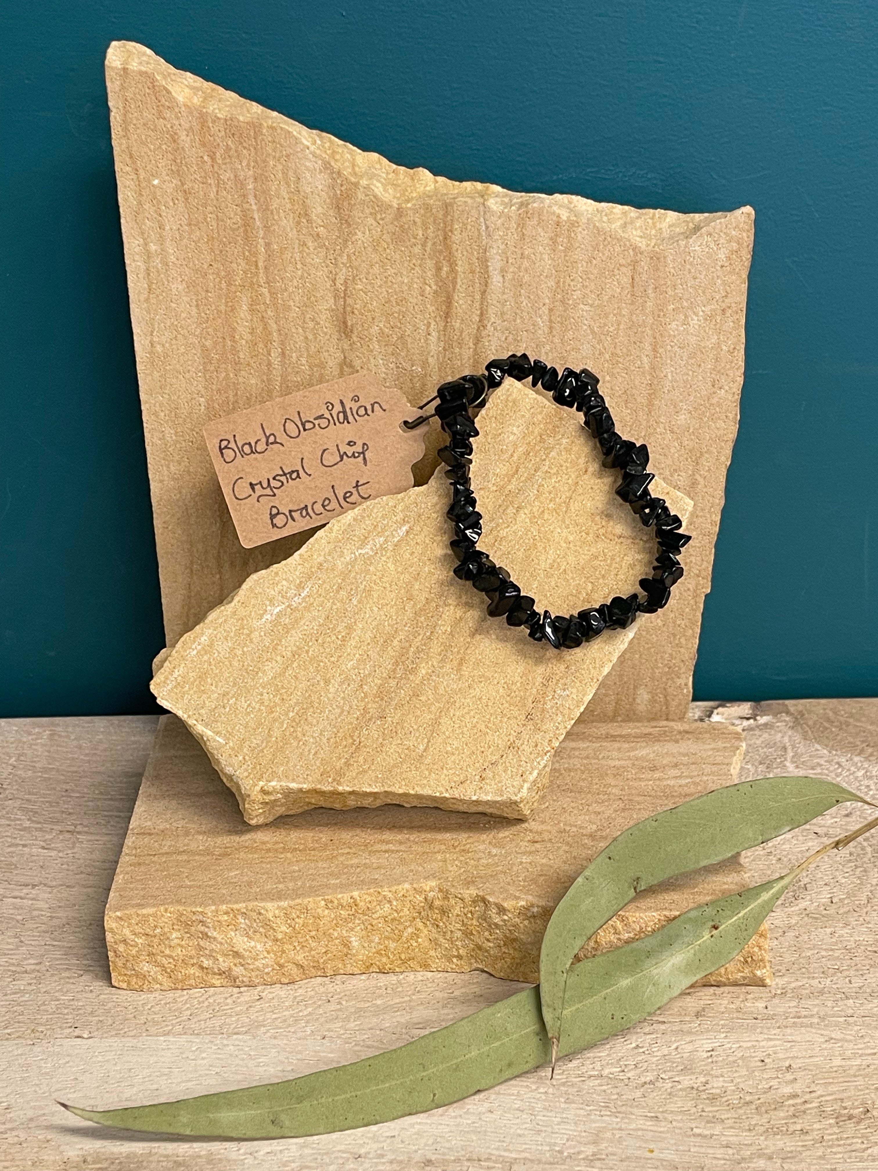 Whole Store Crystal Chip Bracelet - Black Obsidian