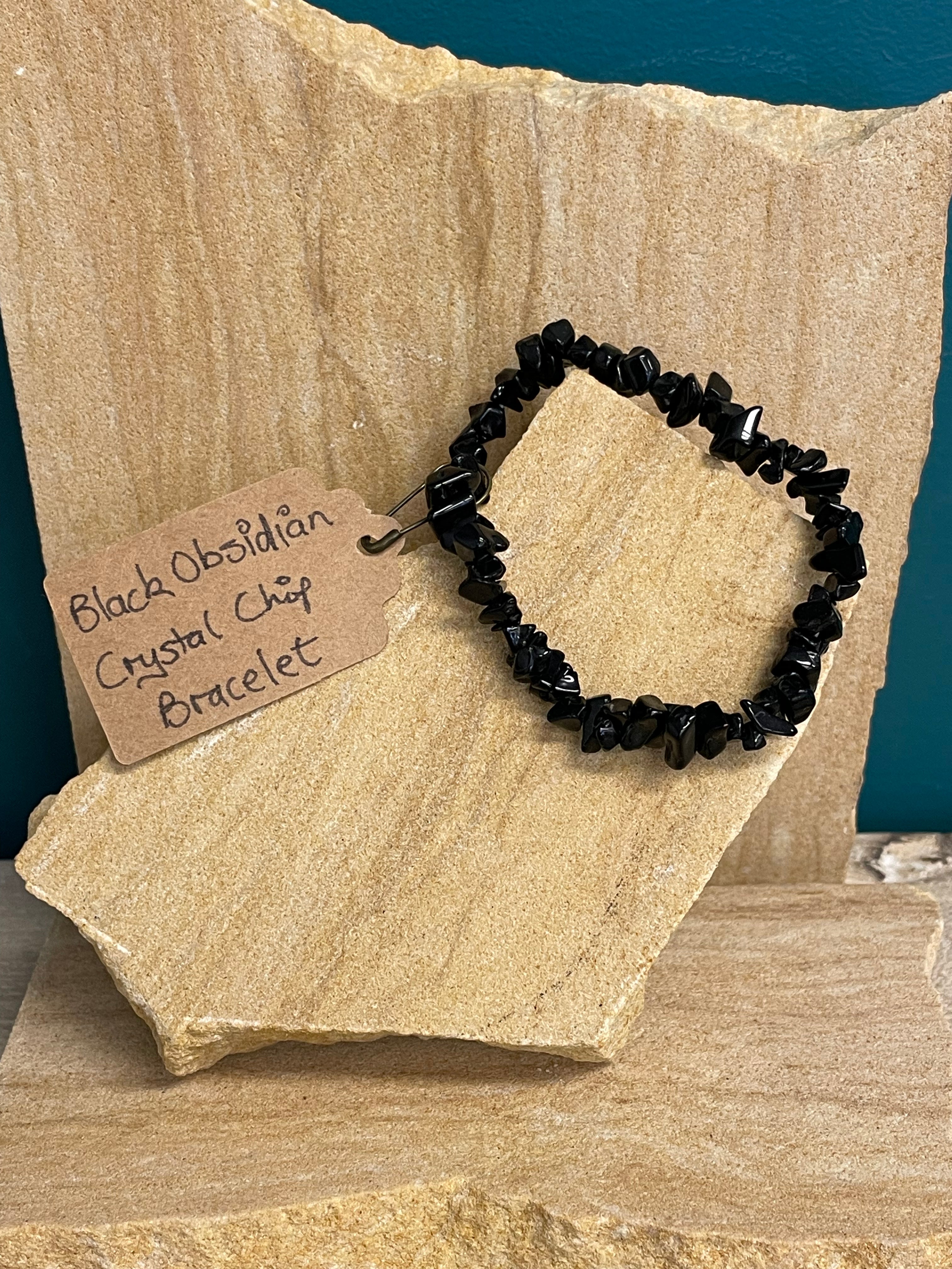 Whole Store Crystal Chip Bracelet - Black Obsidian