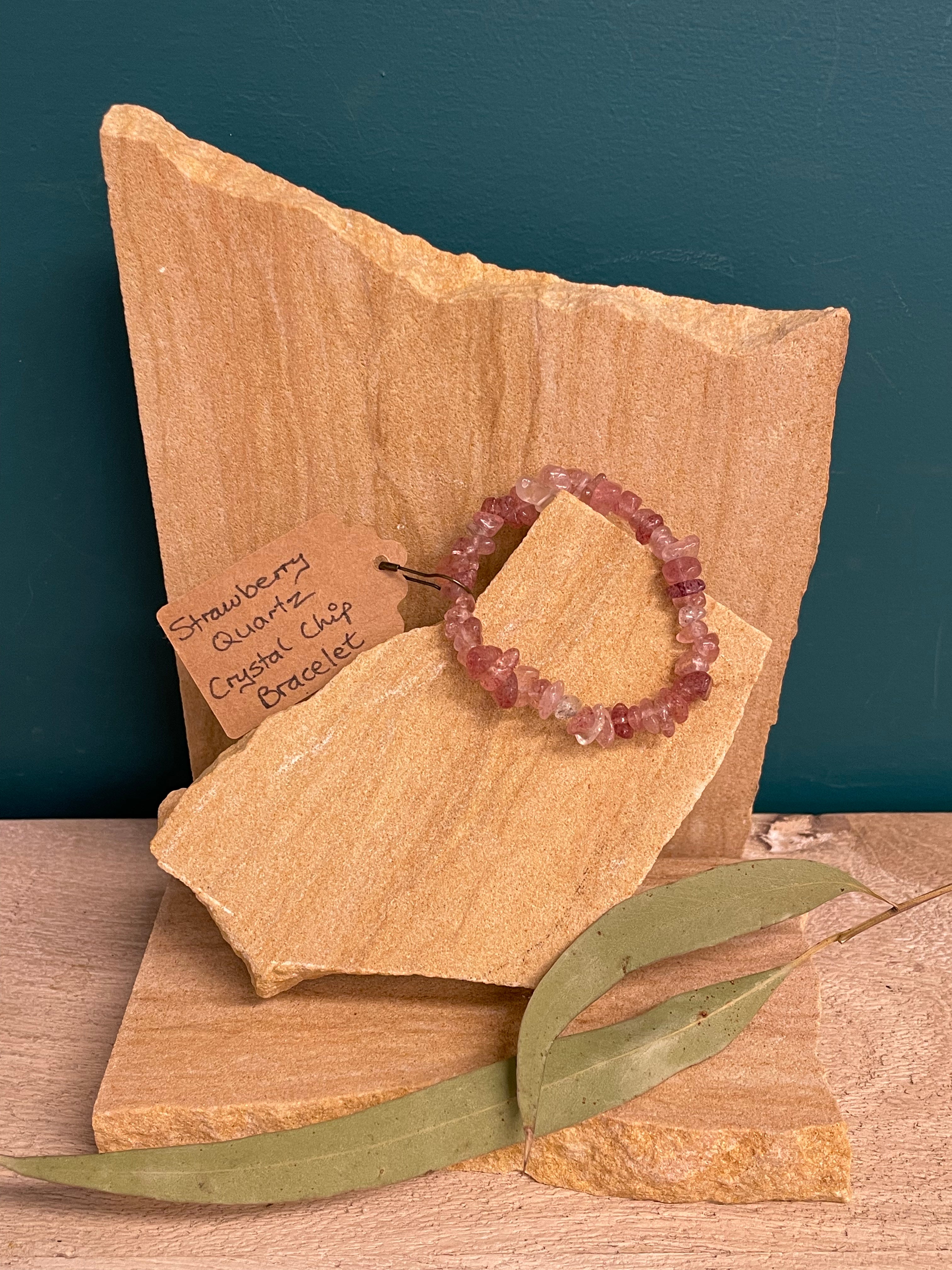 Whole Store Crystal Chip Bracelet - Strawberry Quartz