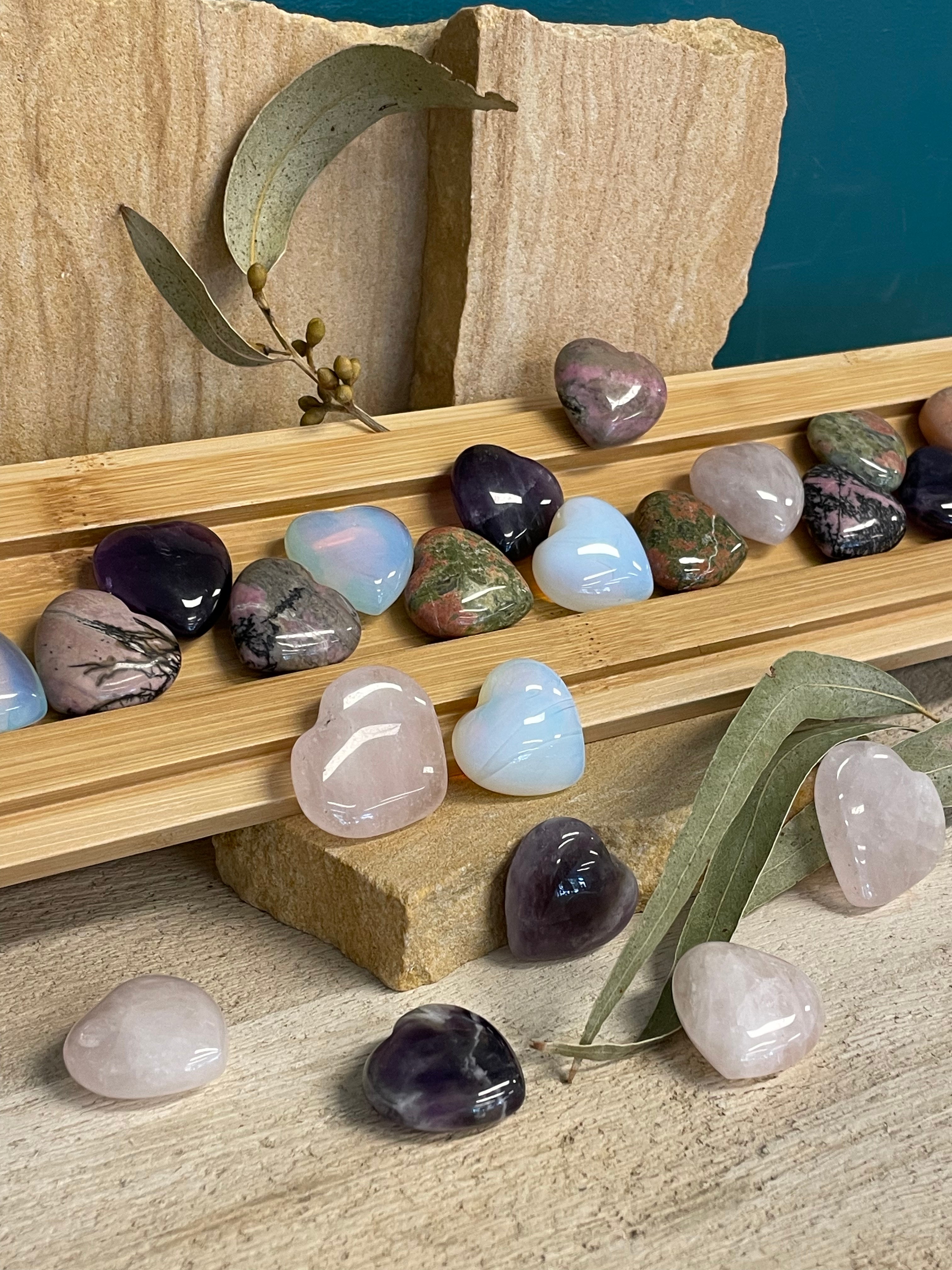 Whole Store Individual Heart Tumble Stone - Various Crystals