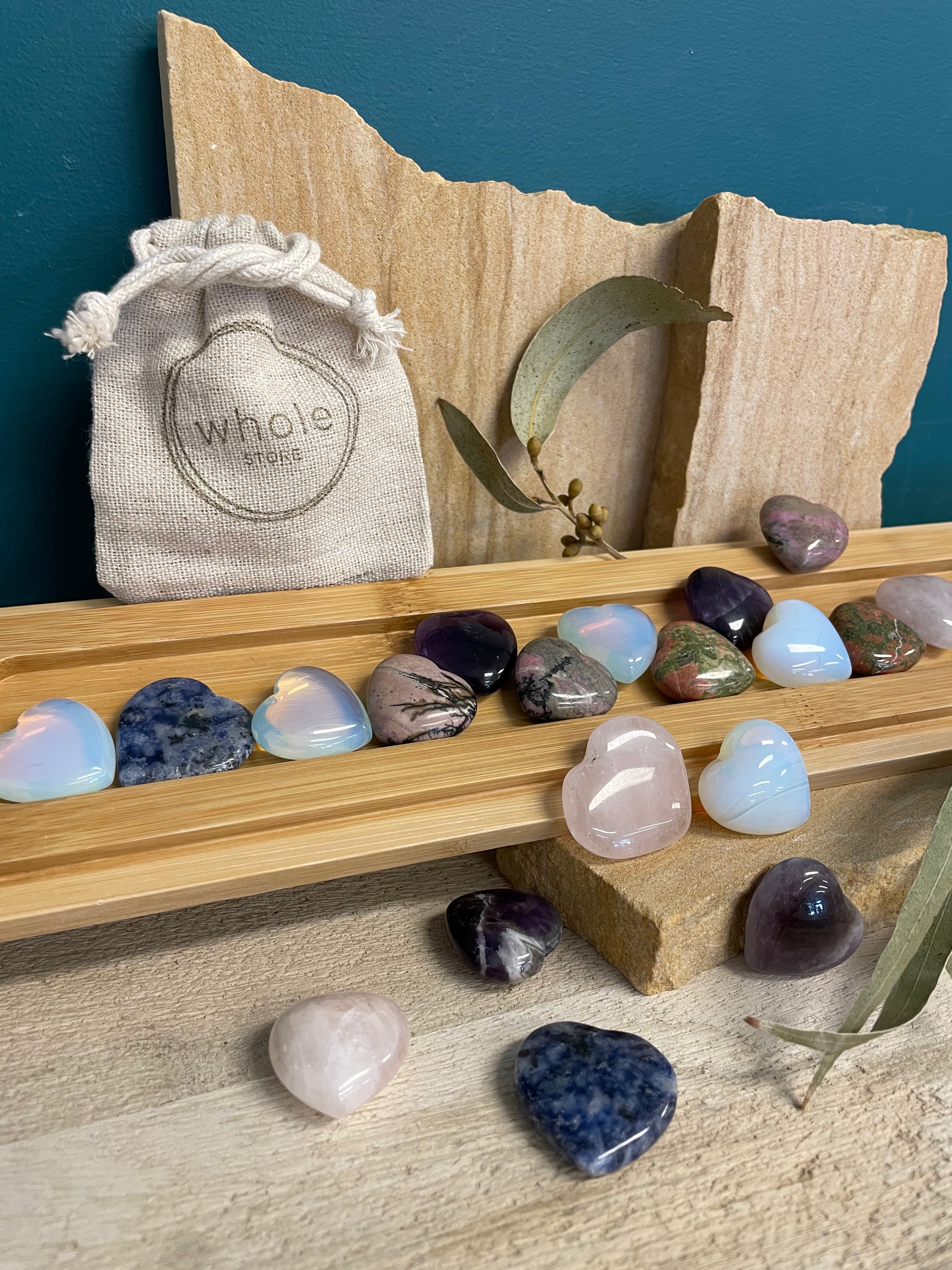 Whole Store Individual Heart Tumble Stone - Various Crystals