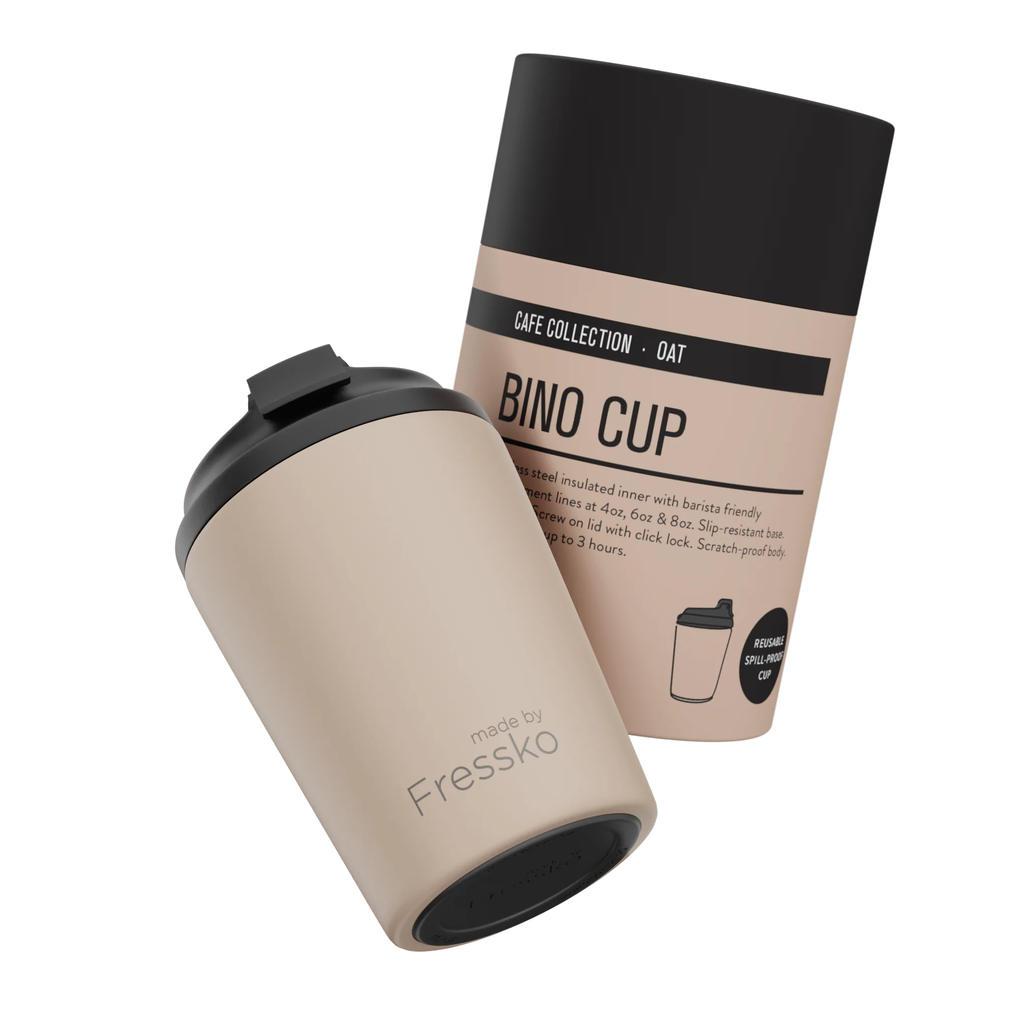 Made by Fressko Reusable Coffee Cup - Bino 8oz