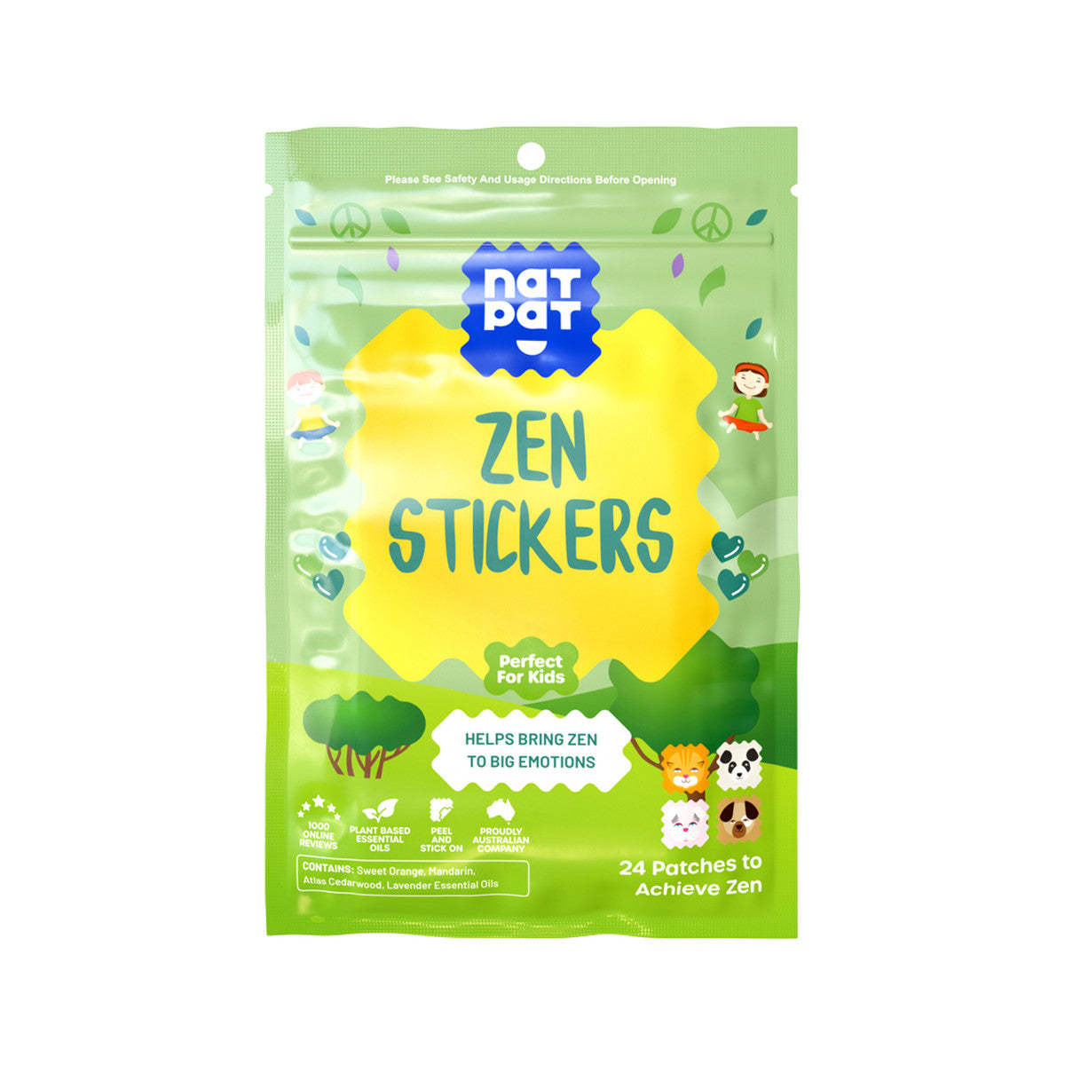 NATPAT Organic Zen Stickers (Originally Mood Calming) (24 pack)