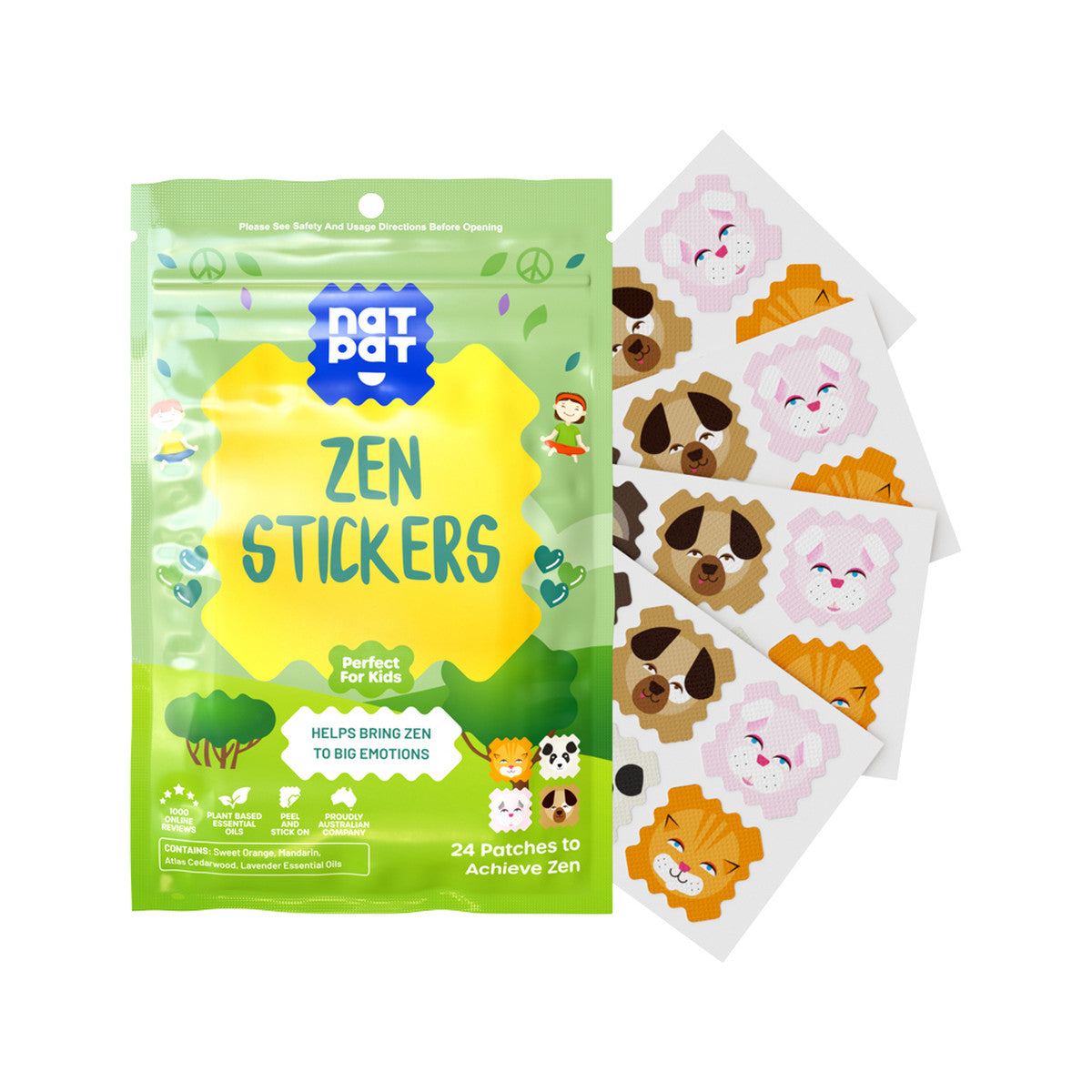 NATPAT Organic Zen Stickers (Originally Mood Calming) (24 pack)