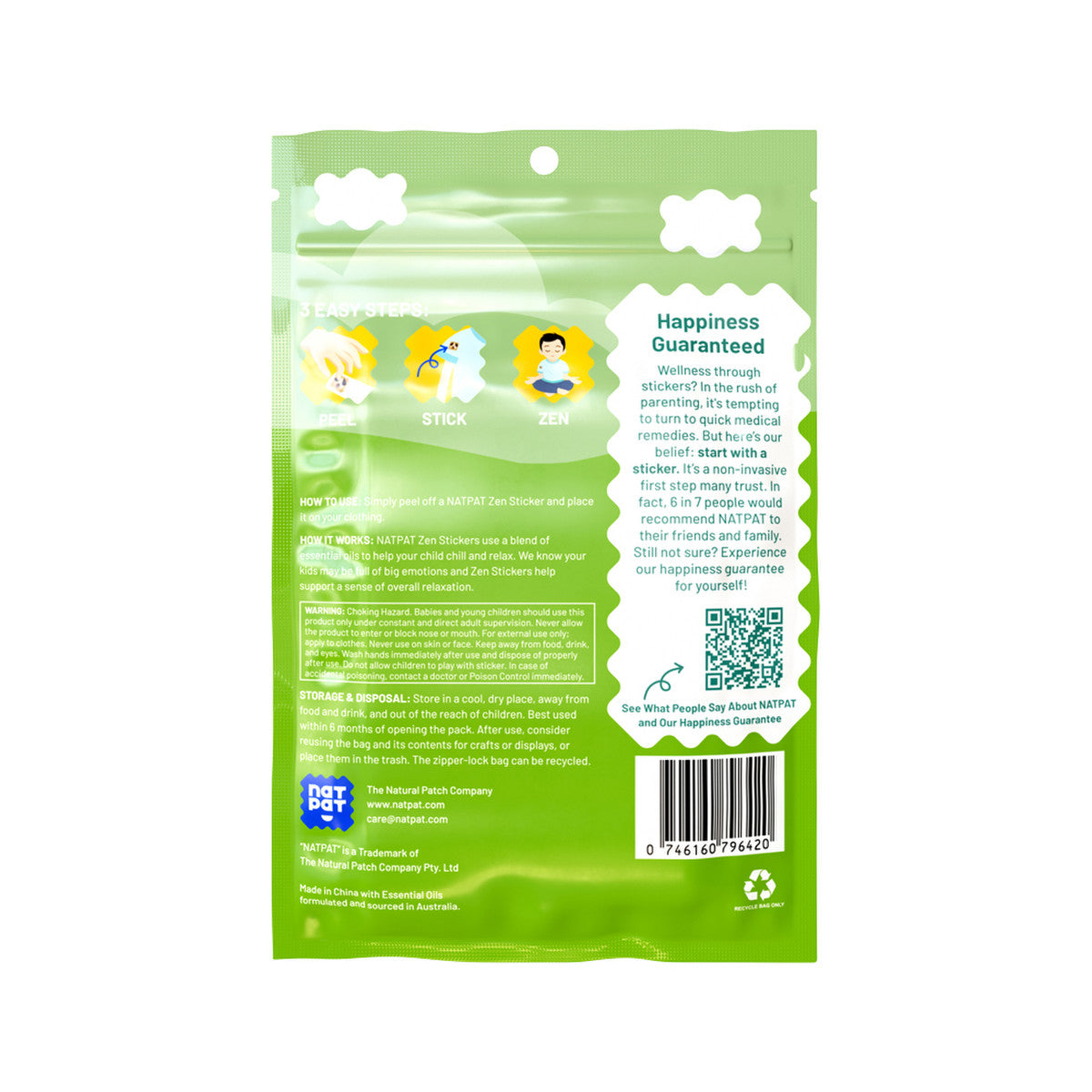 NATPAT Organic Zen Stickers (Originally Mood Calming) (24 pack)