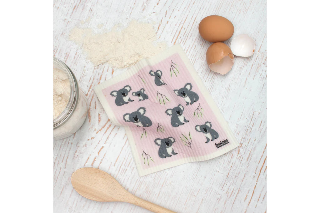 Retro Kitchen Biodegradable Sponge Dish Cloth - Koalas