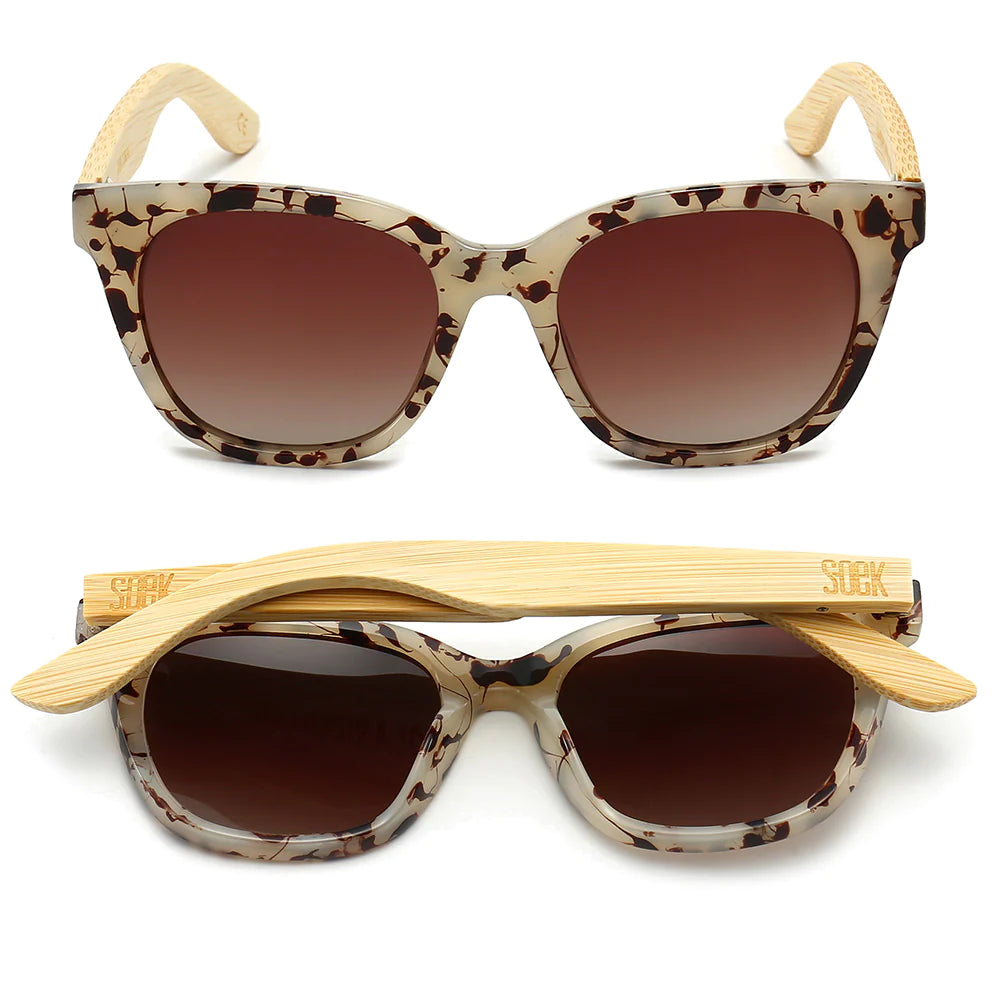 Soek Lila Grace Ivory Tortoise Sunglasses with Maple Arms