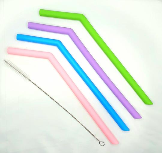 Whole Store Bare & Co. Reusable Silicone Smoothie Straws with Cleaner