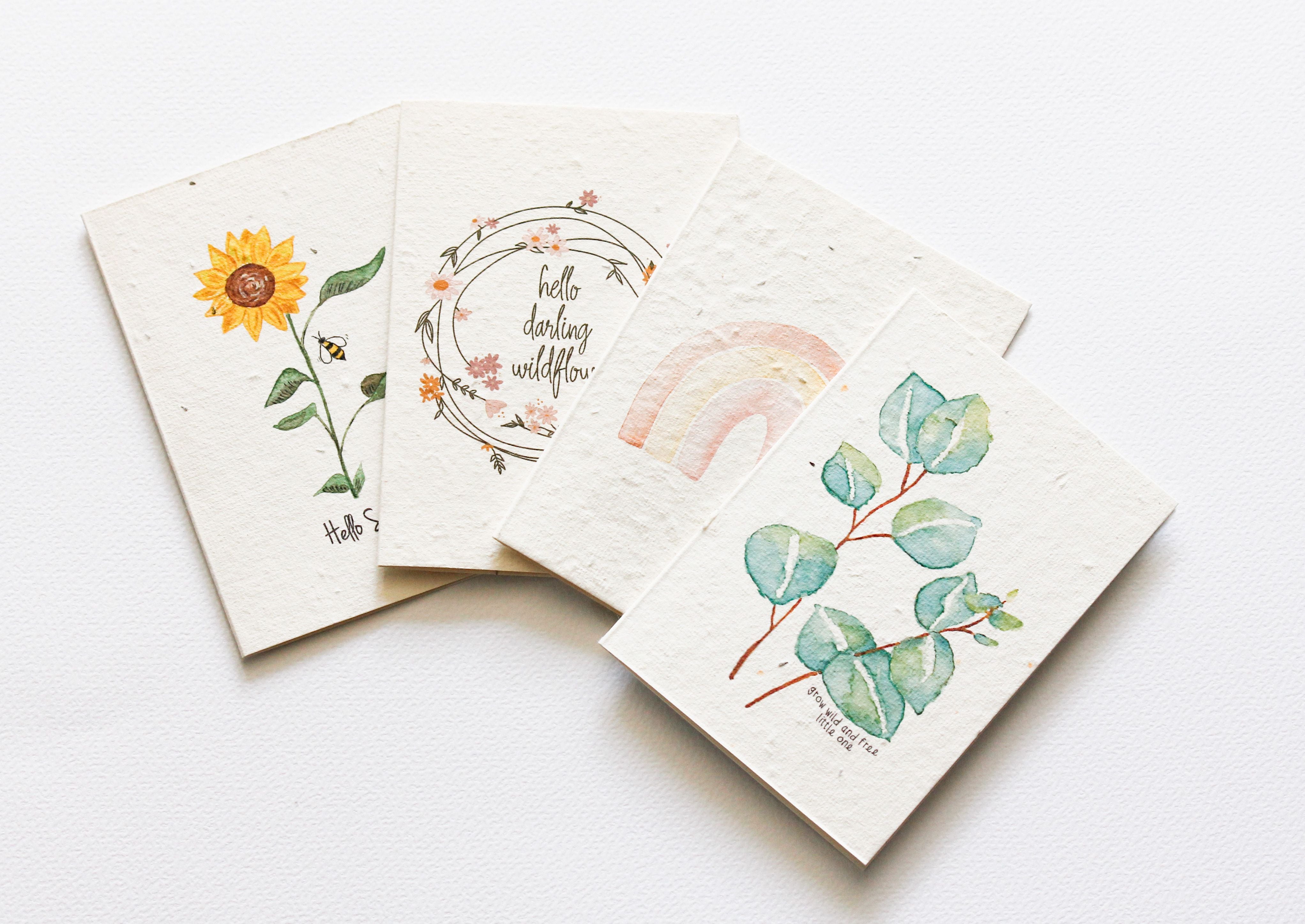 Hello Petal Sunshine Blooming Plantable Card - Mini - 4 Pack - Whole Store