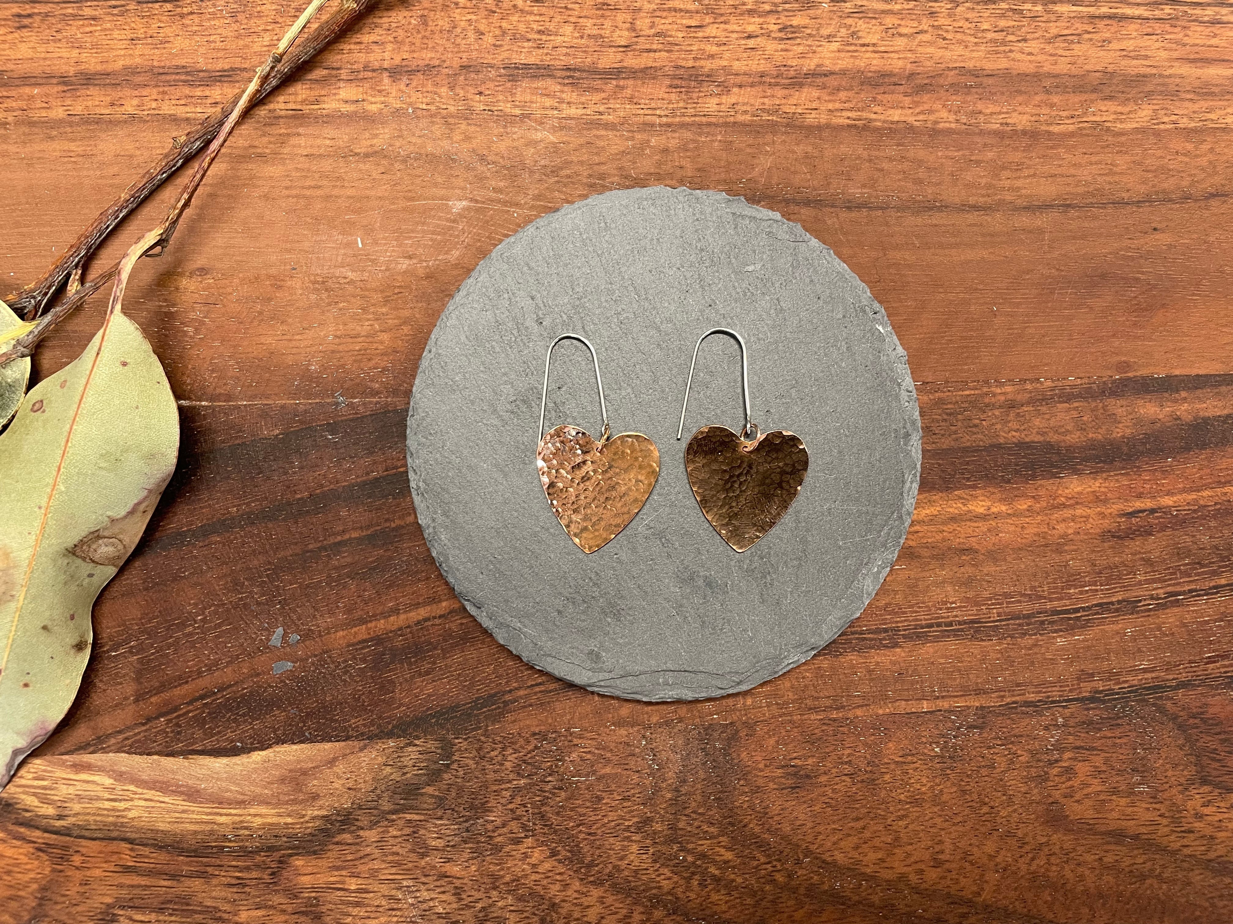 Whole Store Betsy C Jewellery Copper Heart Earrings