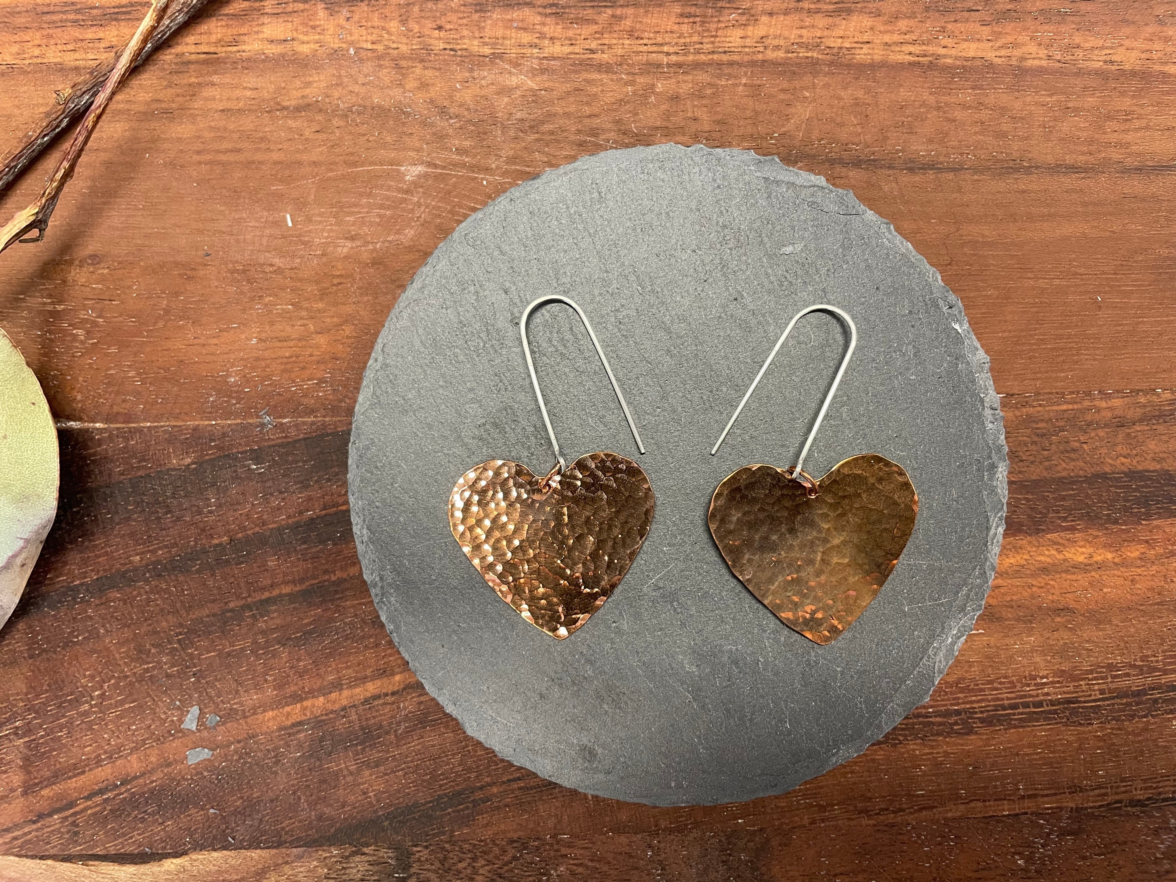 Whole Store Betsy C Jewellery Copper Heart Earrings
