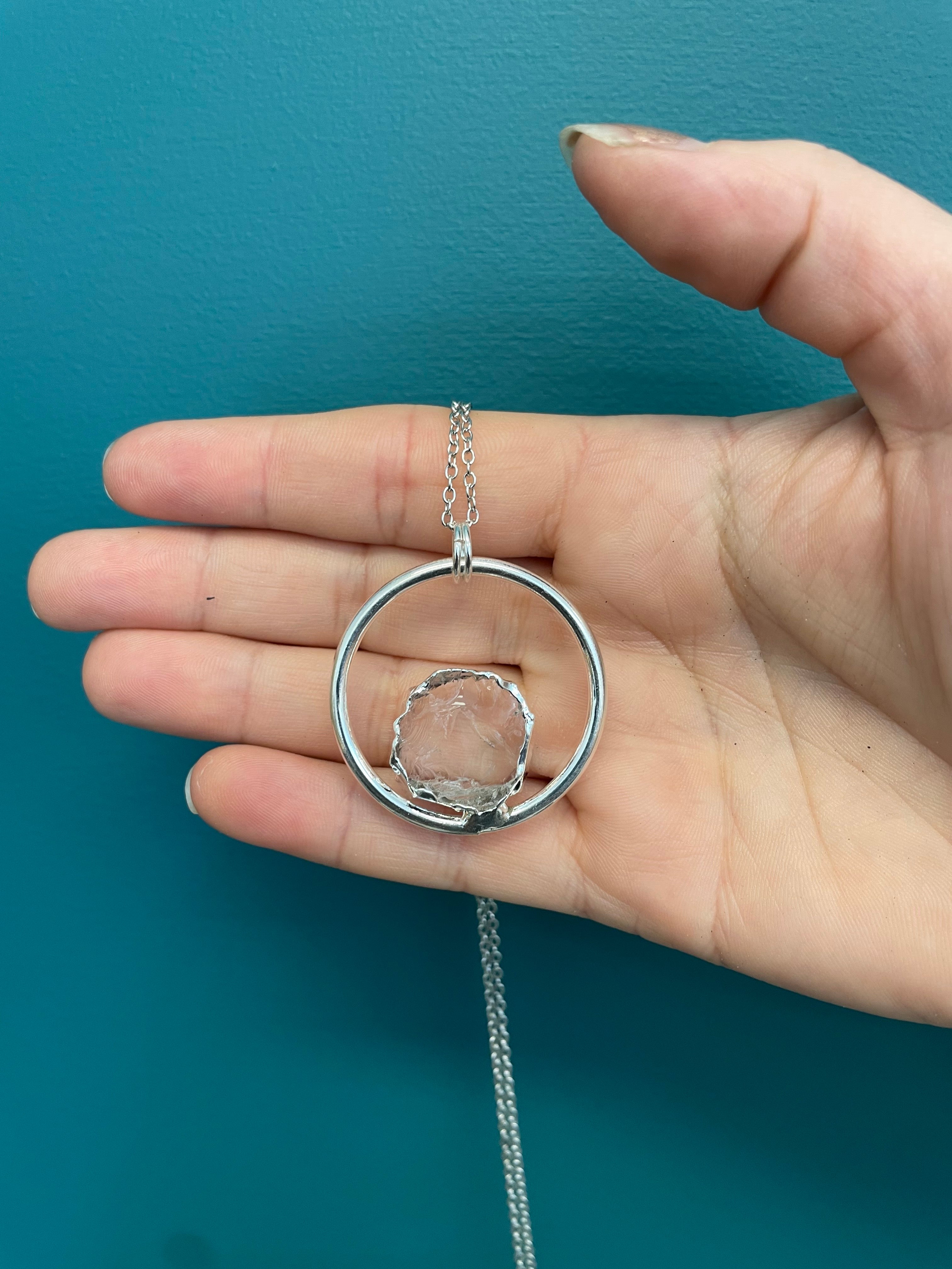 Whole Store Clear Quartz Silver Ring Pendant Necklace