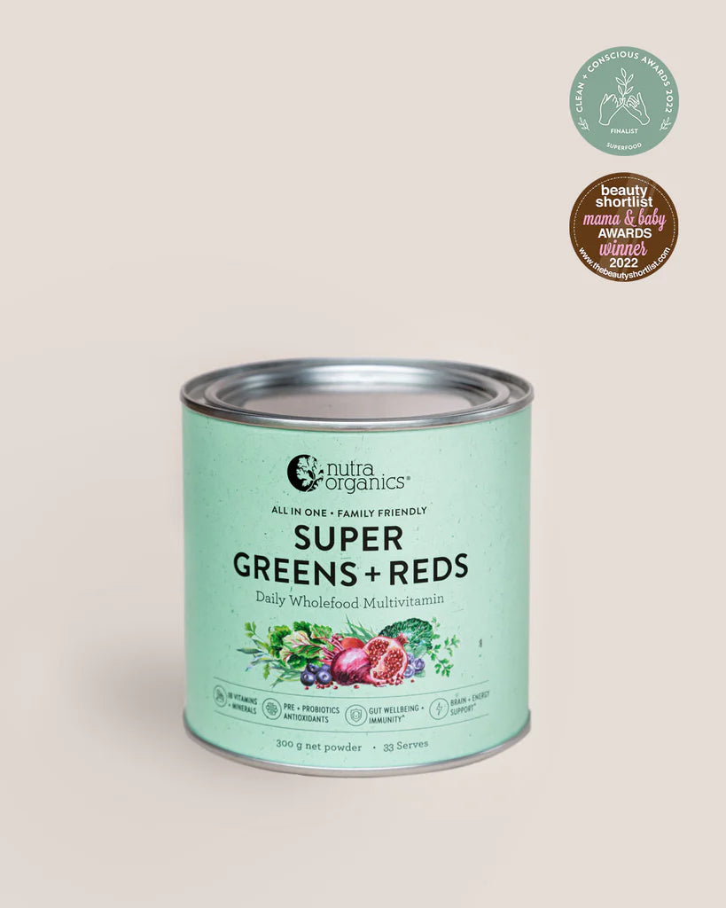 Nutra Organics Organic Super Greens + Reds Powder 300g