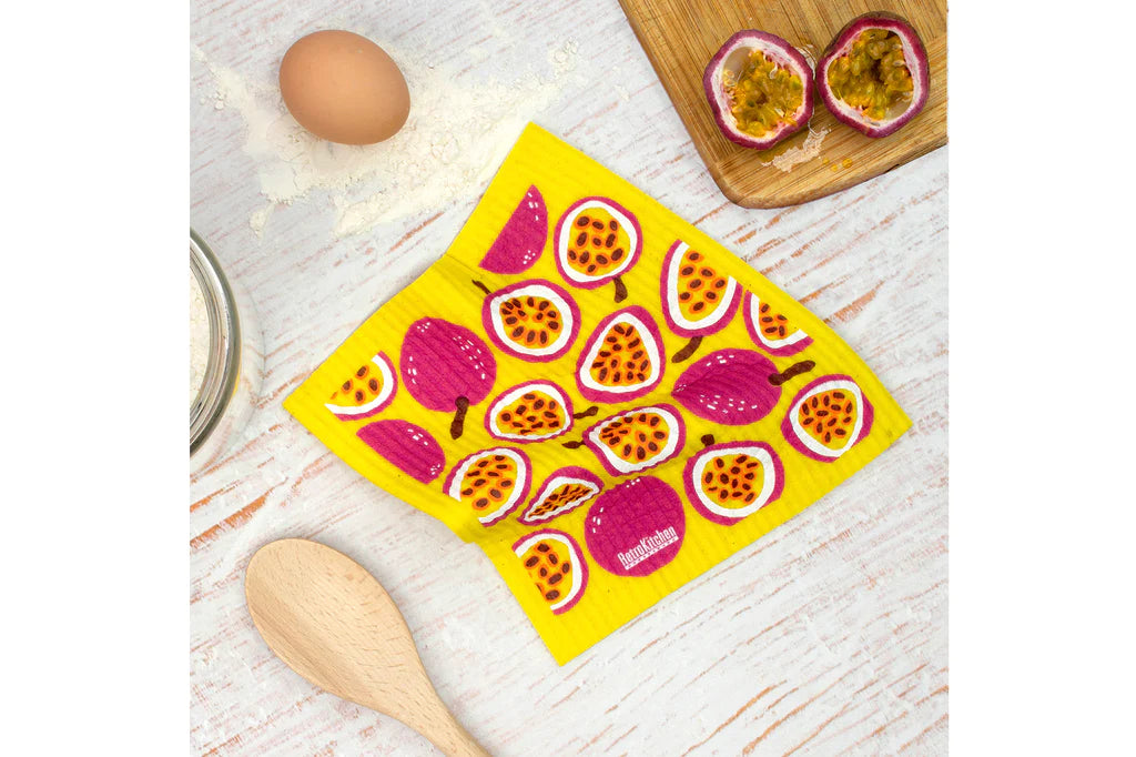 Retro Kitchen Biodegradable Sponge Dish Cloth - Passionfruit
