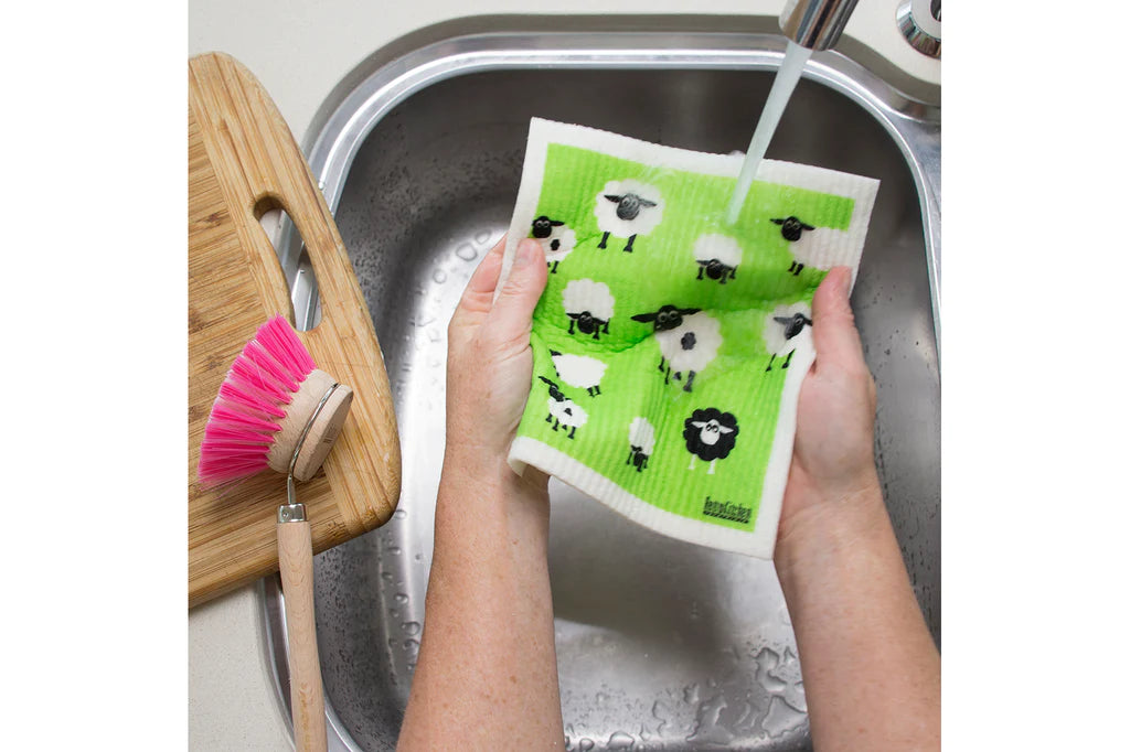 Retro Kitchen Biodegradable Sponge Dish Cloth - Sheep