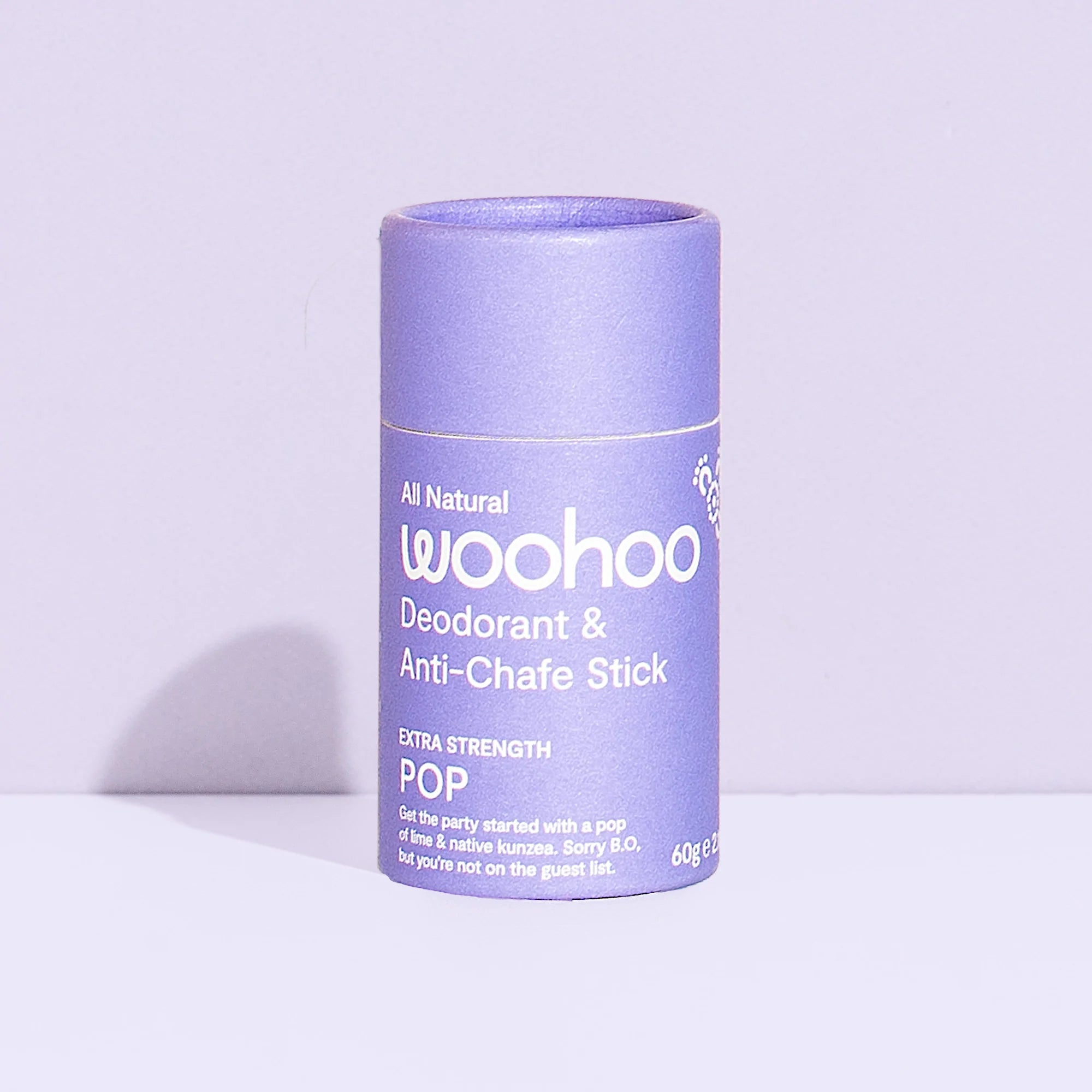 Woohoo Natural Deodorant & Anti-Chafe Stick (Pop) 60g