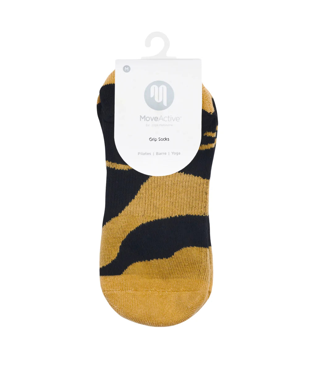 Move Active Classic Low Rise Non Slip Grip Socks - Marble Black & Gold