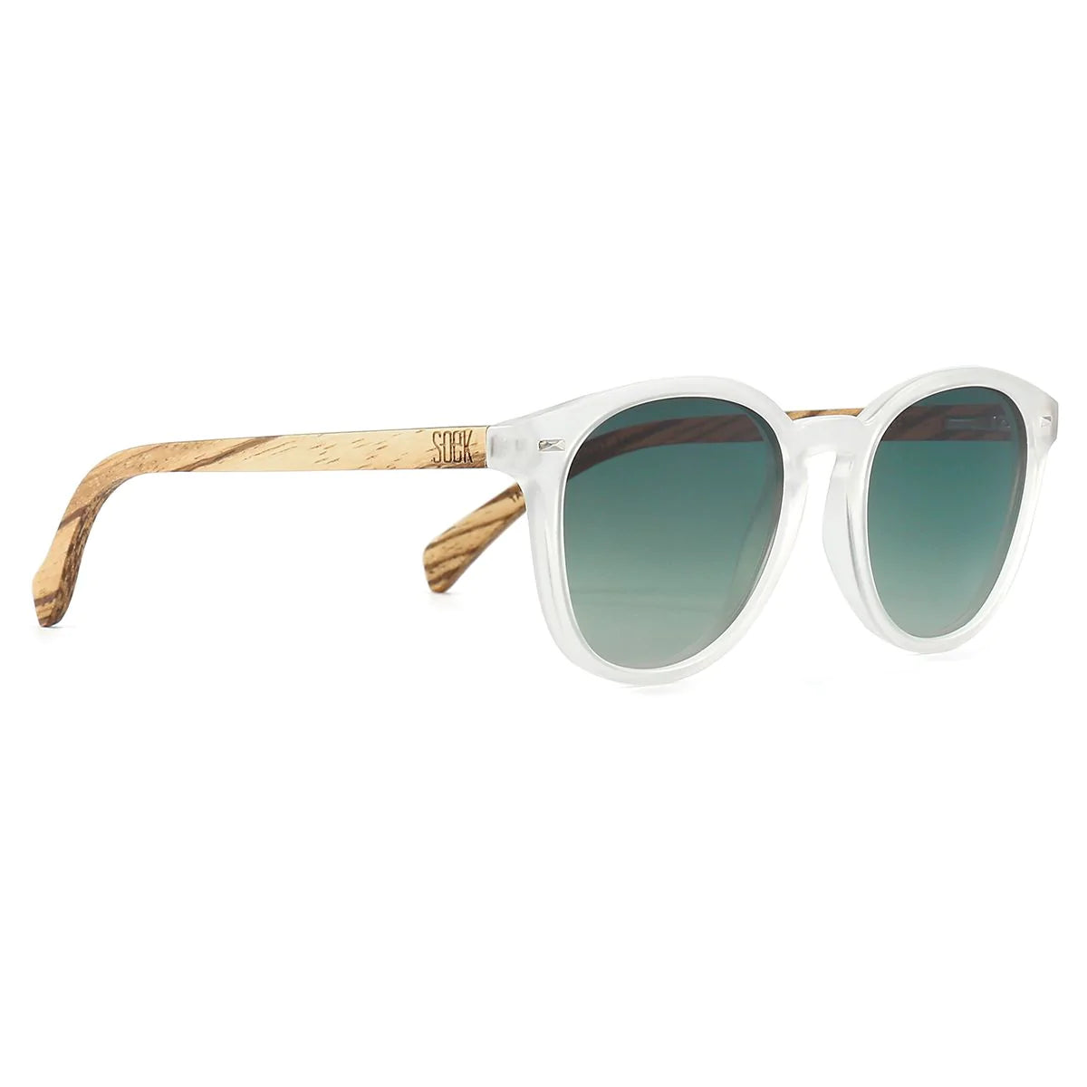 Soek Taine Frost Sunglasses with Walnut Arms